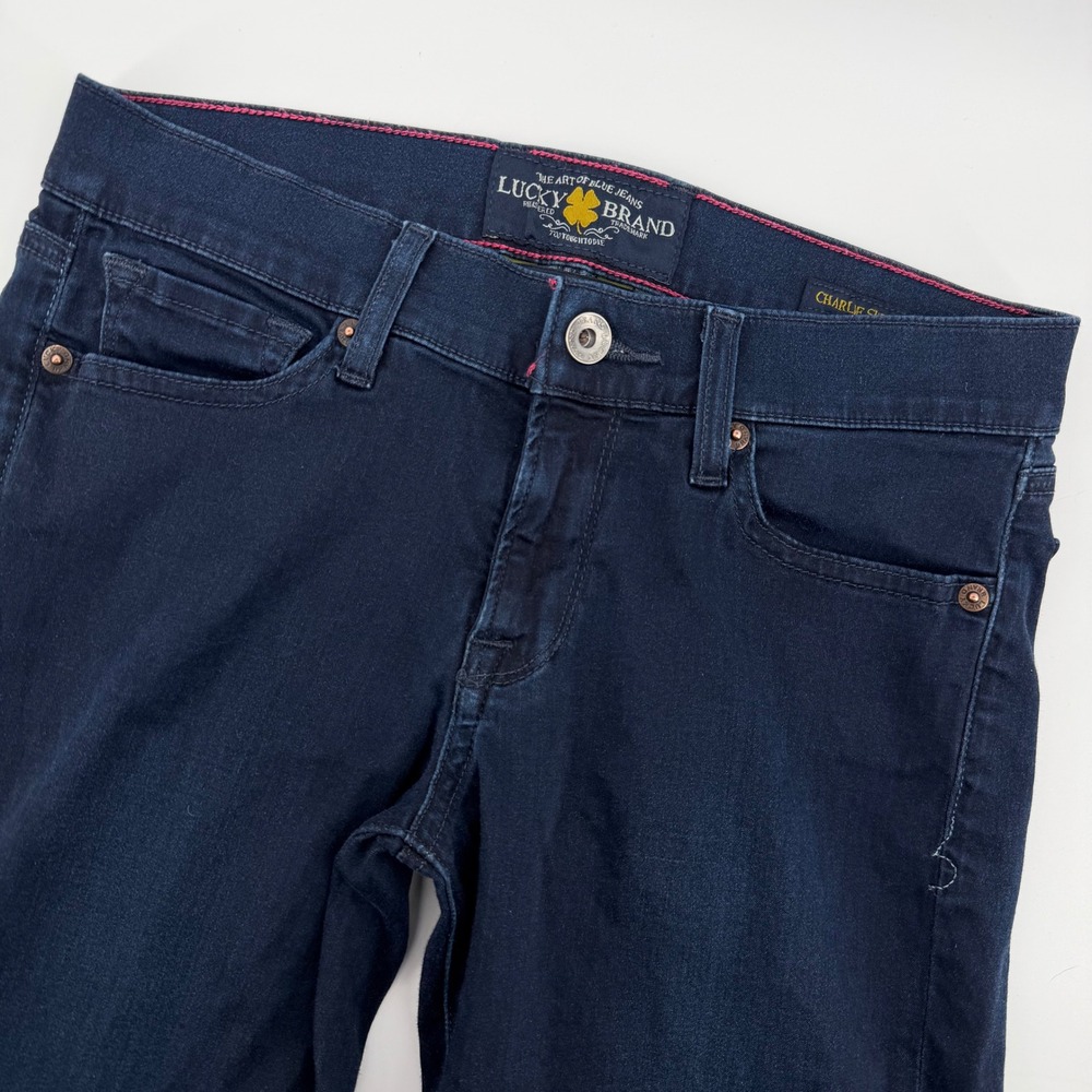 Lucky Brand Charlie Super Skinny Jeans Women Size‎ 04-27 Dark Wash Denim